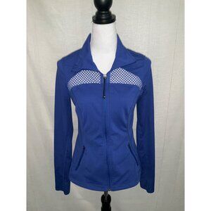 Zella Women's Blue Mesh Ventilated Full-Zip Jacket Medium